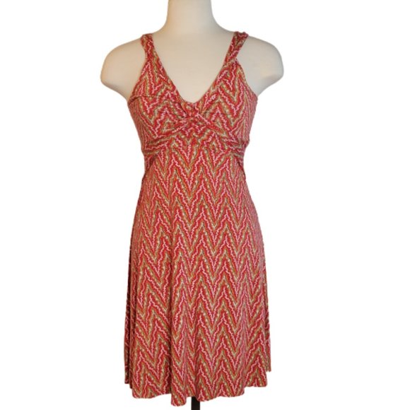 Free People Dresses & Skirts - Free People Red Multicolored Designed Knit Sundress Size M